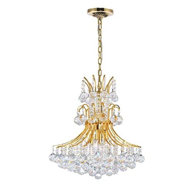 Cwi Lighting Lustre Princess à 8 Lumières en Duvet avec Fini Doré
