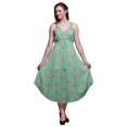 thumbnail image 1 of Bimba Robe à Imprimé Floral pour Femme, Bretelles Spaghetti, Col en V, Midi, Tenue de Plage - Grand, 1 of 1
