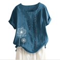 thumbnail image 1 of Hauts d'Été pour Femmes,Hauts d'Été pour Femmes,T-Shirt à Col d'Été pour Femmes à Manches Courtes Décontracté Imprimé avec Boutons,Shorts pour Femmes,Hauts d'Été pour Femmes, 1 of 3