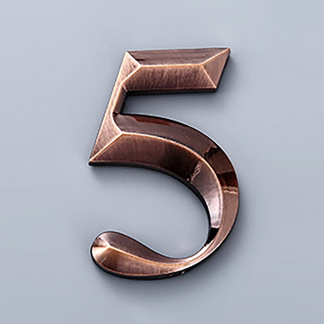 Self-Adhesive Modern Metal House Numbers for Door Mailbox, 7cm Height ABS Plastic Address Sign, Easy Install for Outdoor or Indoor Street Identification