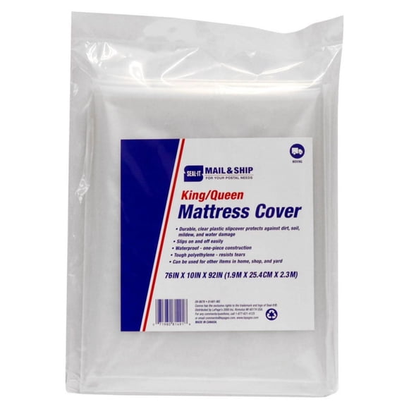 Seal-It Mail & Ship King/Queen Mattress Cover, 76 x 10 x 92 Inches, for Moving and Storage