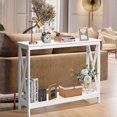 thumbnail image 2 of Giantex  Console Table, Sofa Side Table w/Heavy-Duty Support & X-Shaped, Narrow Accent Entryway Table, White, 2 of 8