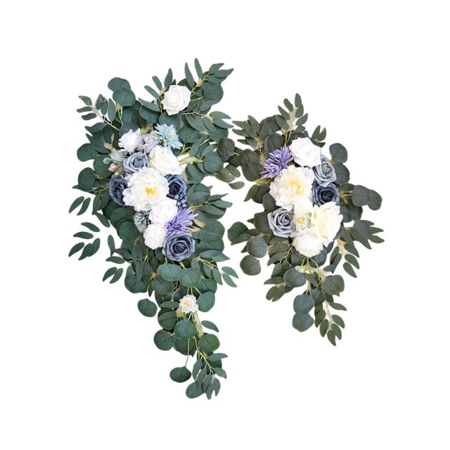 Rustic Artificial Flower Swag Handmade Hanging for Parties Wreath Handmade Arbor Ornament Blue