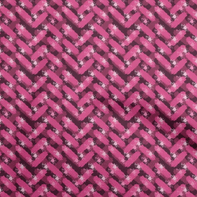 oneOone Silk Tabby Fuschia Pink Fabric Abstract Fabric For Sewing Printed Craft Fabric By The Yard 42 Inch Wide