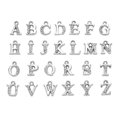 thumbnail image 1 of EeaseCA 26Pcs Alphabet Pendants Decorative Letter Pendants Delicate English Pendants, 1 of 7