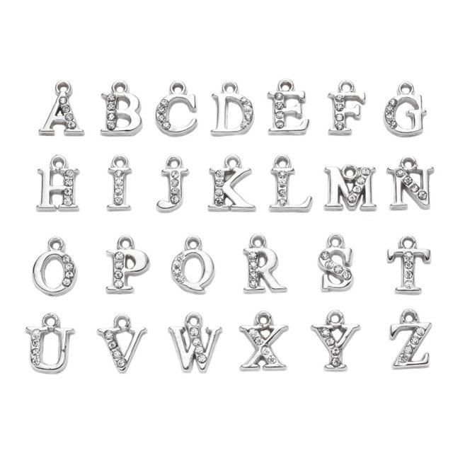 EeaseCA 26Pcs Alphabet Pendants Decorative Letter Pendants Delicate English Pendants