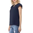 thumbnail image 2 of INSPIRE CHIC Blouse Haut pour Femme à Col en V, de Travail Décontracté, à Manches Courtes, 2 of 6
