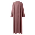 thumbnail image 5 of Robes pour Femmes 2025 Élégantes Élégantes Couleur Unie Manches Longues Bouffantes Col Rond Maxi Robe Soleil Décontractée Musulmane Rose m, 5 of 5