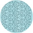 thumbnail image 1 of Ahgly Tapis d'Intérieur Lavable en Machine Carré Transitionnel Bleu Électrique, 3 Pieds Carré, 1 of 7