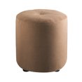 thumbnail image 3 of Pilaster Designs - Round Ottoman Stool (Brown Microfiber), 3 of 4