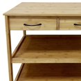 thumbnail image 4 of Walter Kitchen Bar Cart, 2 Drawers, 2 Shelves, Brown Bamboo, Rolling Wheels, 4 of 6