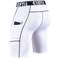 thumbnail image 2 of LYMAYTER Men's Athletic Compression Shorts Workout Running Pocket Design Letter Shorts For S-3XL, 2 of 10