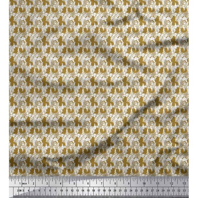 Soimoi Rayon Fabric Flower Artistic Print Sewing Fabric Yard 56 Inch Wide