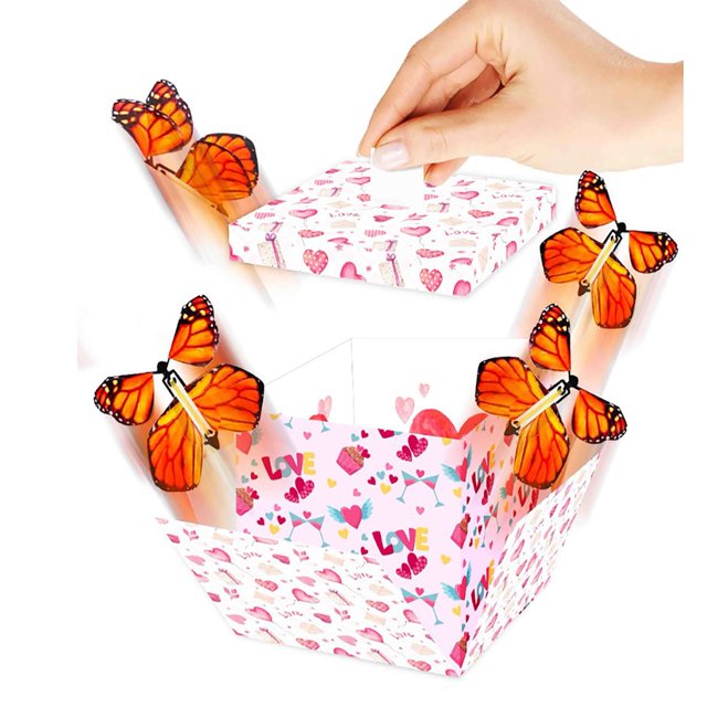 Ovzne Polygonal Gift Box Surprise Box Flying Box Butterflies Box Explosion Holiday Gift Box On Clearance