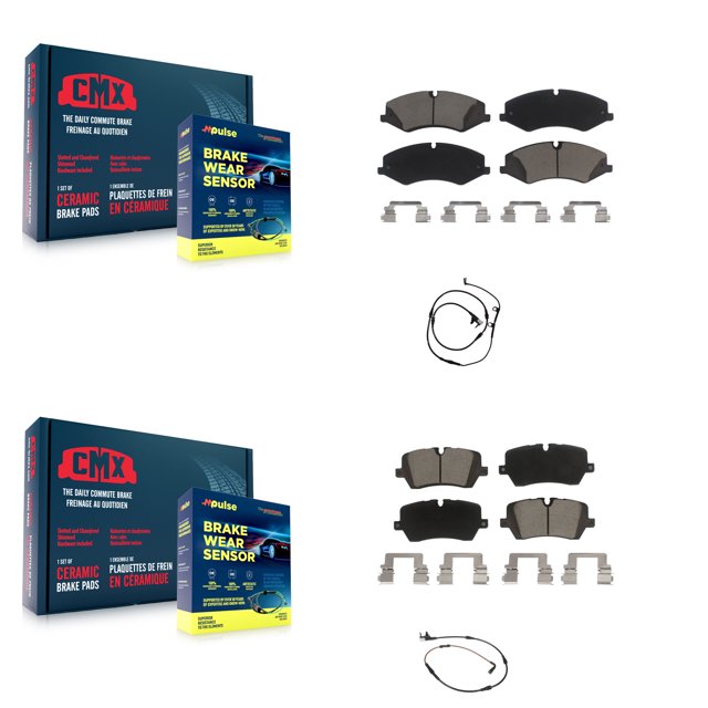 CMX Front Rear Ceramic Disc Brake Pads and Wear Sensors Kit for Car Land Rover Range Sport with Brembo KCW-100043