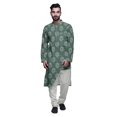 thumbnail image 1 of Atasi Ensemble de Pyjama Kurta Asymétrique Imprimé Long pour Hommes Vêtements de Fête, 1 of 4