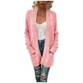thumbnail image 3 of Women‘s Long Sleeve Cable Knit Cardigan Sweaters Open Front Winter Outwear, 3 of 6