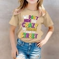 thumbnail image 2 of WEIYLL T-Shirts pour Filles Imprimé Lettres Col Rond Manches Courtes Haut Décontracté pour Tout-Petits 5-6 Ans, 2 of 5