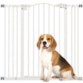 thumbnail image 1 of PawHut Barrière pour Animaux de Compagnie 29 Pouces-39 Pouces avec Porte, Compatible avec la Pression, Barrière pour Chien pour Escaliers, Blanc, 1 of 10