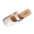 thumbnail image 1 of Sabots pour Femmes Mules à Enfiler Bout Fermé Sabot Boucle Décor Cuir Élégant Confortable Mule Blanc, 1 of 7