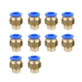 thumbnail image 2 of ZheElen 10 Pcs Connecteur de Tuyau Pneumatique Interface Filetée Remplacement Connecteurs en Laiton Matériel PC10-02, 2 of 6