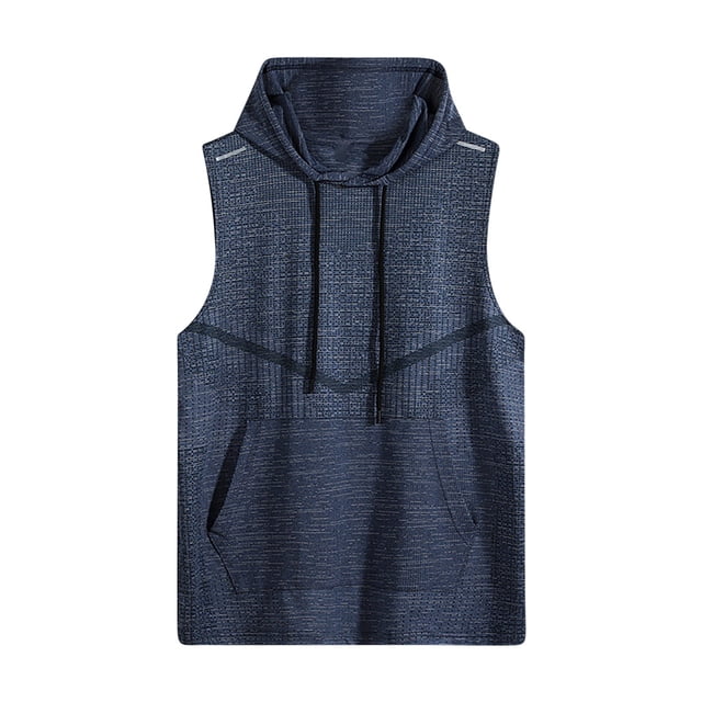 Timegard Workout Top for Men Athletic Breathable Sleeveless Hoodies Pullover Lightweight Running Tank Top