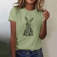 thumbnail image 2 of Tauxra Hauts d'Été à Manches Courtes pour Femmes, T-Shirts à Col Rond pour Femmes, Blouse T-Shirt Décontractée à Imprimé de Pâques, 2 of 6