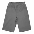 thumbnail image 1 of Bienzoe Boy's School Uniforms Flat Front Bermuda Shorts Grey 5, 1 of 2