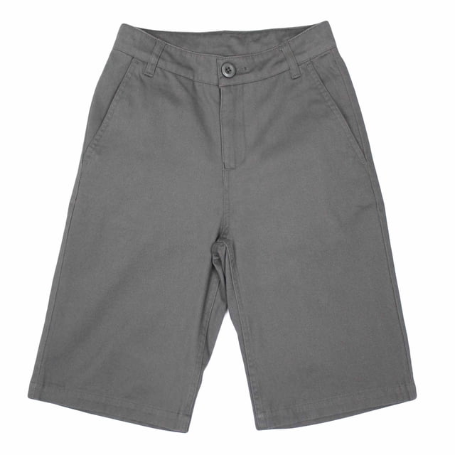 Bienzoe Boy's School Uniforms Flat Front Bermuda Shorts Grey 5