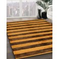 thumbnail image 2 of Ahgly Company Tapis d'Intérieur Carrés Abstraits Rouge Brun de Style Oriental, 5 Pieds Carré, 2 of 6