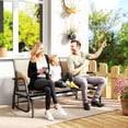 thumbnail image 2 of Outsunny 3-Seat Outdoor Glider Chair, Patio Rocking Chair, Brown, 2 of 10