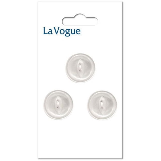 LA VOGUE 2-Hole Buttons - 18 mm (0.71 in), blanc (2-Pack)