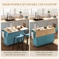 thumbnail image 4 of HOMCOM Kitchen Island with Storage, Kitchen Cart with Drop Leaf, Light Blue, 4 of 10