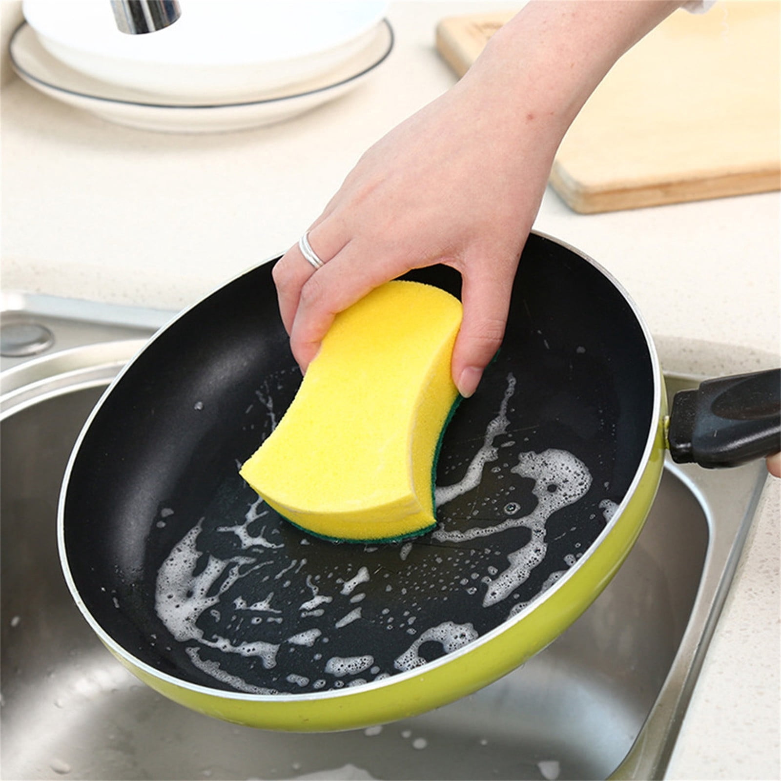 Dvkptbk Dishwashing Sponge Kitchen Emery Clean Rub Pot Rust Focal Stains Sponge Removing Kit Sponges