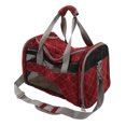 thumbnail image 2 of Pet Carrier, Dog Carrier Travel Bag High Elasticity PVC Collapsible Multi Grid Design Bite  Reflective Webbing  For Outdoor For Cat Wine Red,Grey, 2 of 8