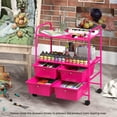thumbnail image 2 of Costway Rolling Storage Cart with 4 Drawers & 2 Shelves Multipurpose Plastic Trolley on Wheels Hot Pink, 2 of 10