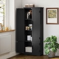 thumbnail image 2 of HOMCOM 60" Kitchen Pantry, Kitchen Storage Cabinet with Shelves, Black, 2 of 10