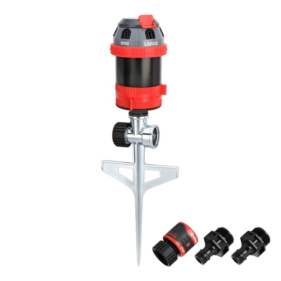 Eden 94144 6-Pattern Rotary Gear Drive Sprinkler with Step Spike Gear Drive, Heavy Duty, Gardening Watering System, Garden&Lawns, Multi Pat
