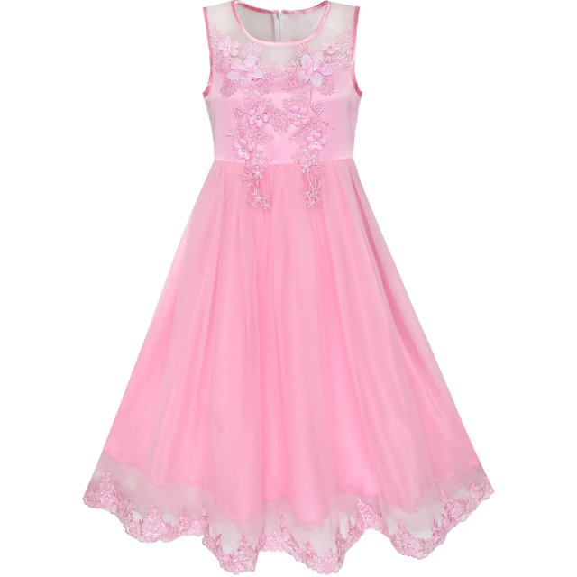 Robe de Fille Illusion Caramel Concours Mariage Fête 10 Ans