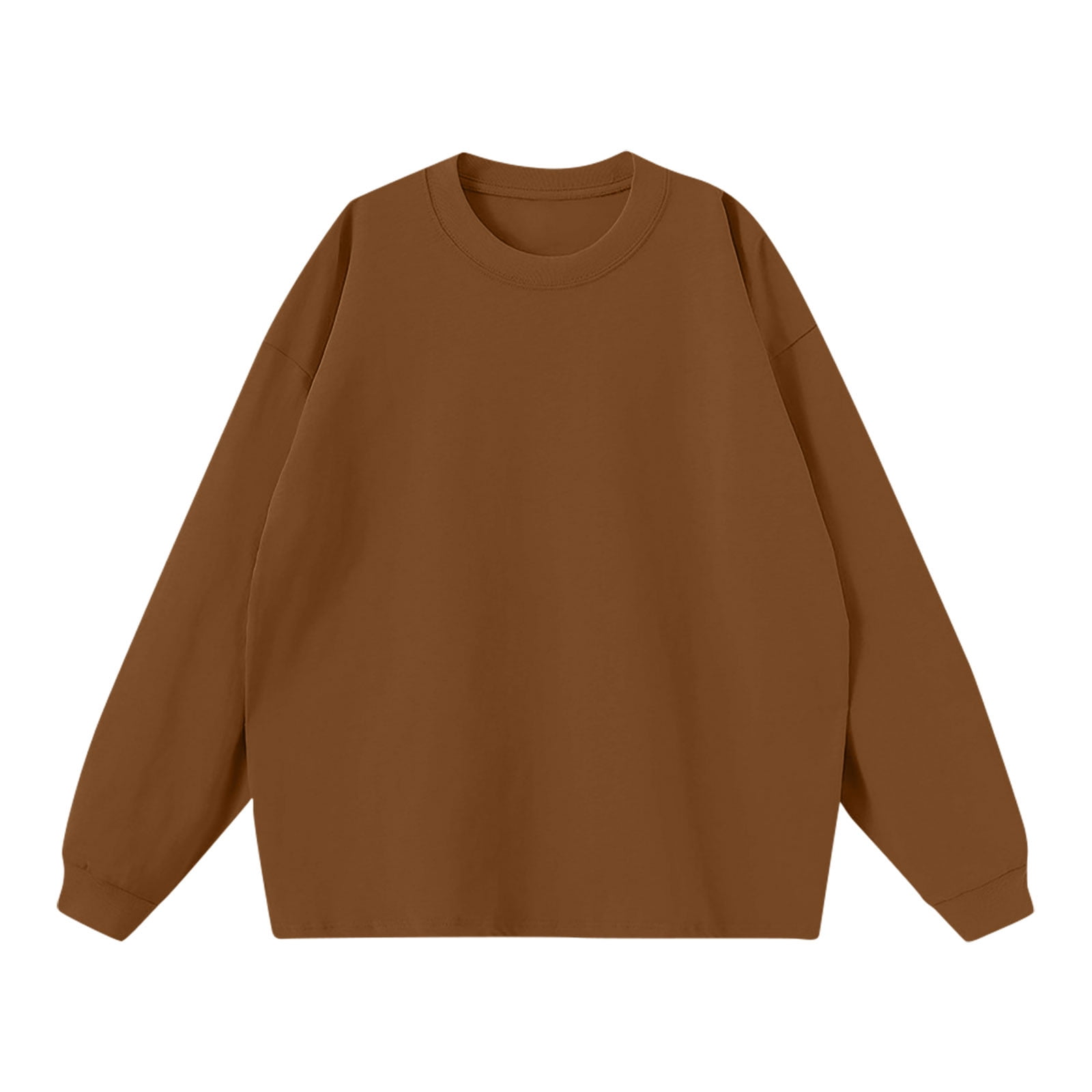 Birdeem Shirts for Men Mens Solid Color Winter Loose Long Sleeved T-Shirt