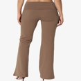 thumbnail image 2 of Women‘s PLUS Basic Foldover Waistband Comfy Stretch Cotton Boot Cut Lounge Yoga Pants, 2 of 7