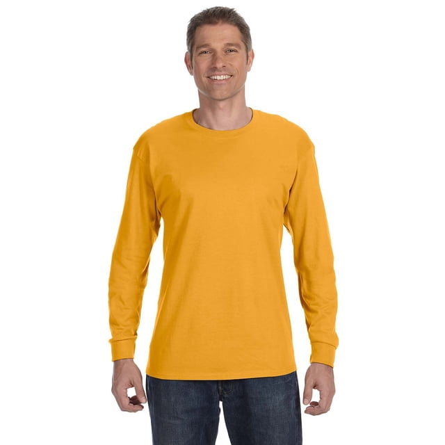 Gildan Heavy Cotton 5.3 oz. Long-Sleeve Men T-Shirt Gold Medium