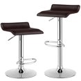 thumbnail image 1 of Giantex Tabourets de Bar Ensemble de 2 Tabourets Pivotants Réglables en Cuir Pu Sans Dossier avec Poignée à Levage par Air, Repose-Pieds, Base Chromée, Style Moderne pour Salon, Cuisine et Bar, Chaises de Pub Hauteur Comptoir (Café), 1 of 8