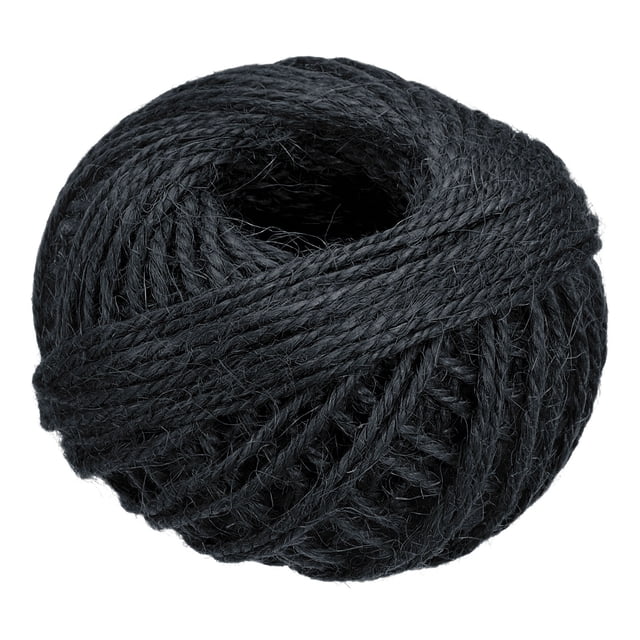 Uxcell 164 Feet 0.08" Jute Twine Jute Rope Jute Twine String Cords Black for DIY