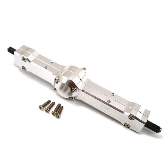 maskred CNC Rear Axle For 1/12 MN D90 OFF-Road RC Car Accessories Replacement Parts Silver