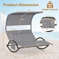 thumbnail image 3 of Gymax Outdoor Double Chaise Rocker Rocking Daybed Sun Lounger w/ Sun Shade Canopy, 3 of 10