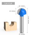thumbnail image 1 of 1/4 Shank Ball Nez Routeur Bits Fin Moulin Ronde Crique Boîte Solide CNC Fraisage Bit, 1 of 4