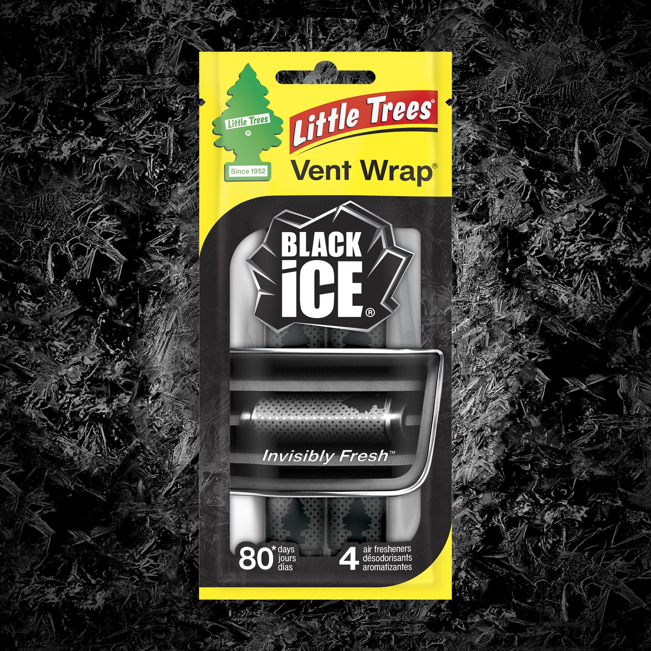 LITTLE TREES assainisseur d'air Vent Wrap Black Ice 4-Pack