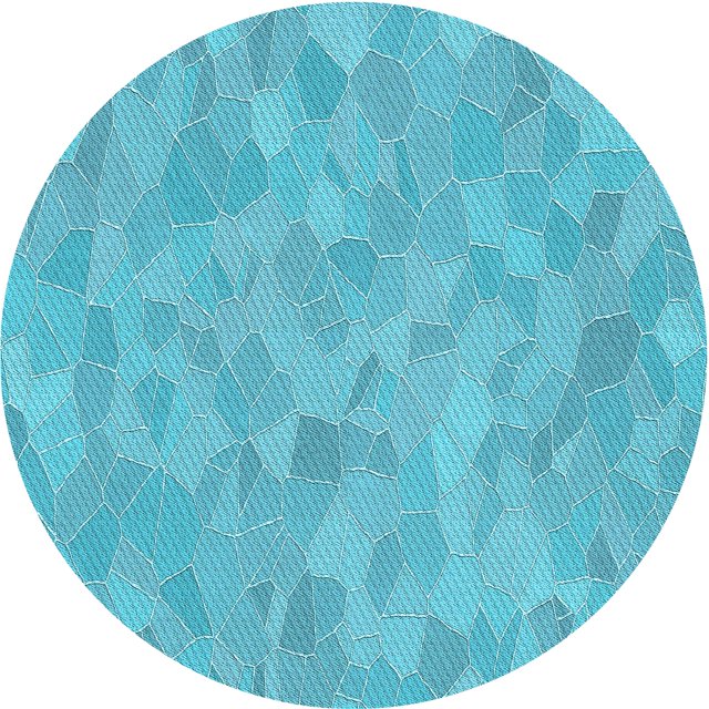 Ahgly Tapis Rond Lavable en Machine Intérieur Transitionnel Turquoise Foncé Vert, 3 Pieds Rond