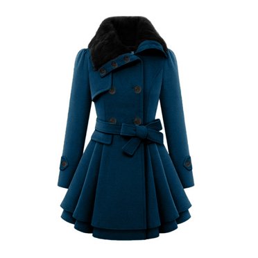 EGNMCR Womens Long Sleeve Jacket, Long Sleeve Hoodless Casual Outwear & Jackets Women Windbreaker Outwear Button Closure Asymmetrical Hem Cloak Coat Women Coat